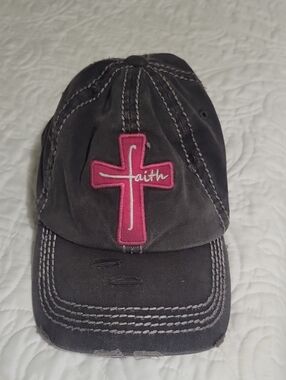 KBETHOS Black Baseball Style Hat with Pink Cross Patch